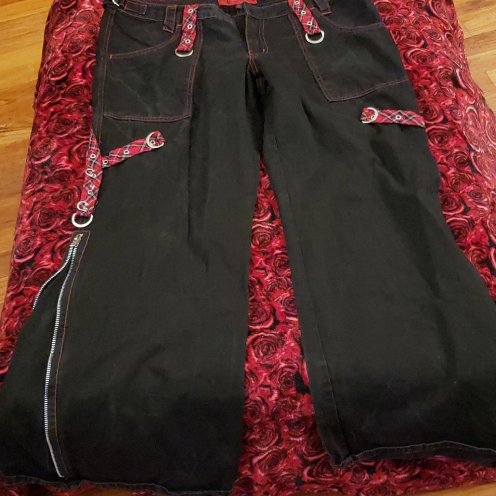 Tripp NYC plaid and black pants